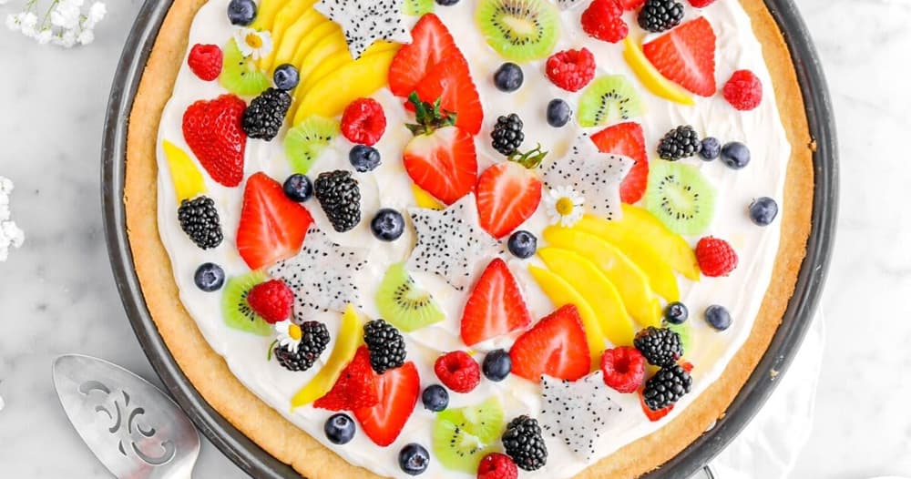 Easy Fruit Pizza with Sugar Cookie Crust Punchfork