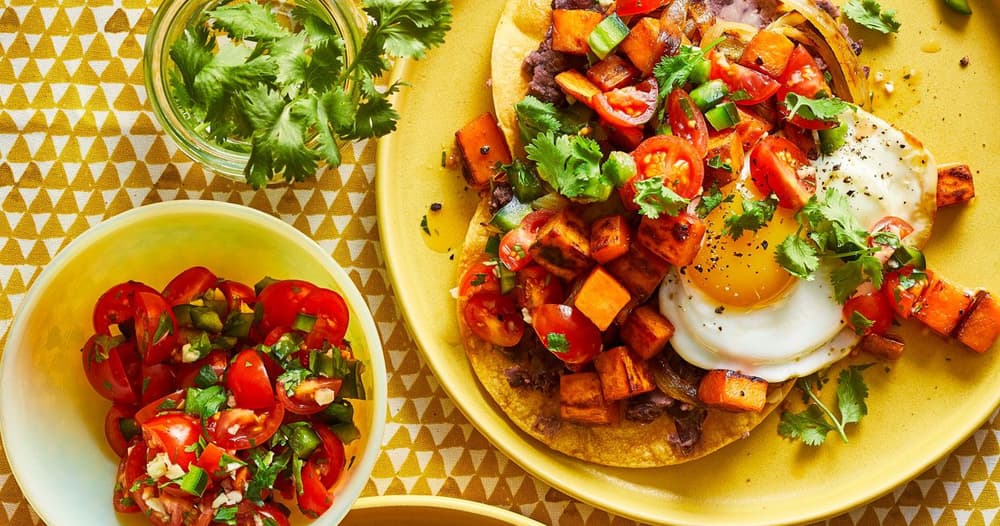 Sweet PotatoBlack Bean Huevos Rancheros Punchfork