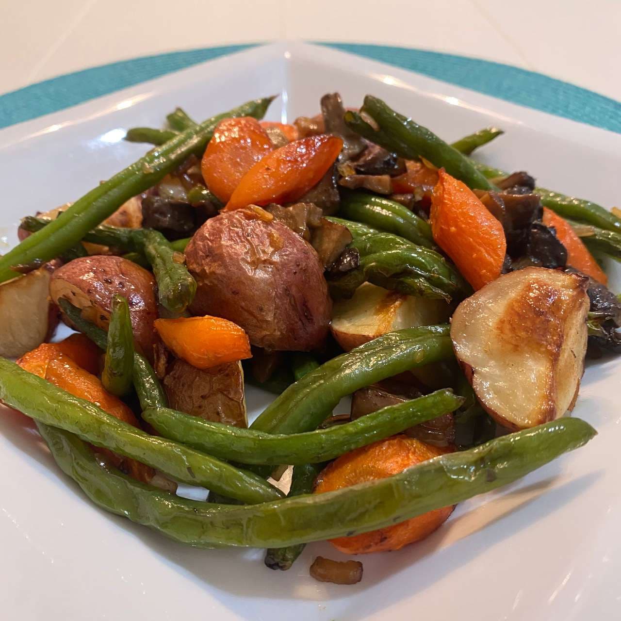 Roasted Potatoes with Green Beans and Mushrooms Punchfork