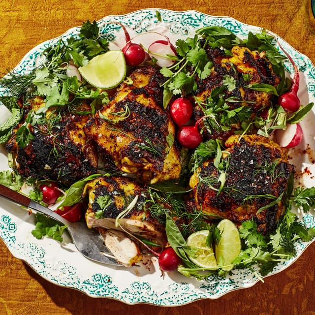 YogurtMarinated Chicken with Hot Honey and Herbs Punchfork