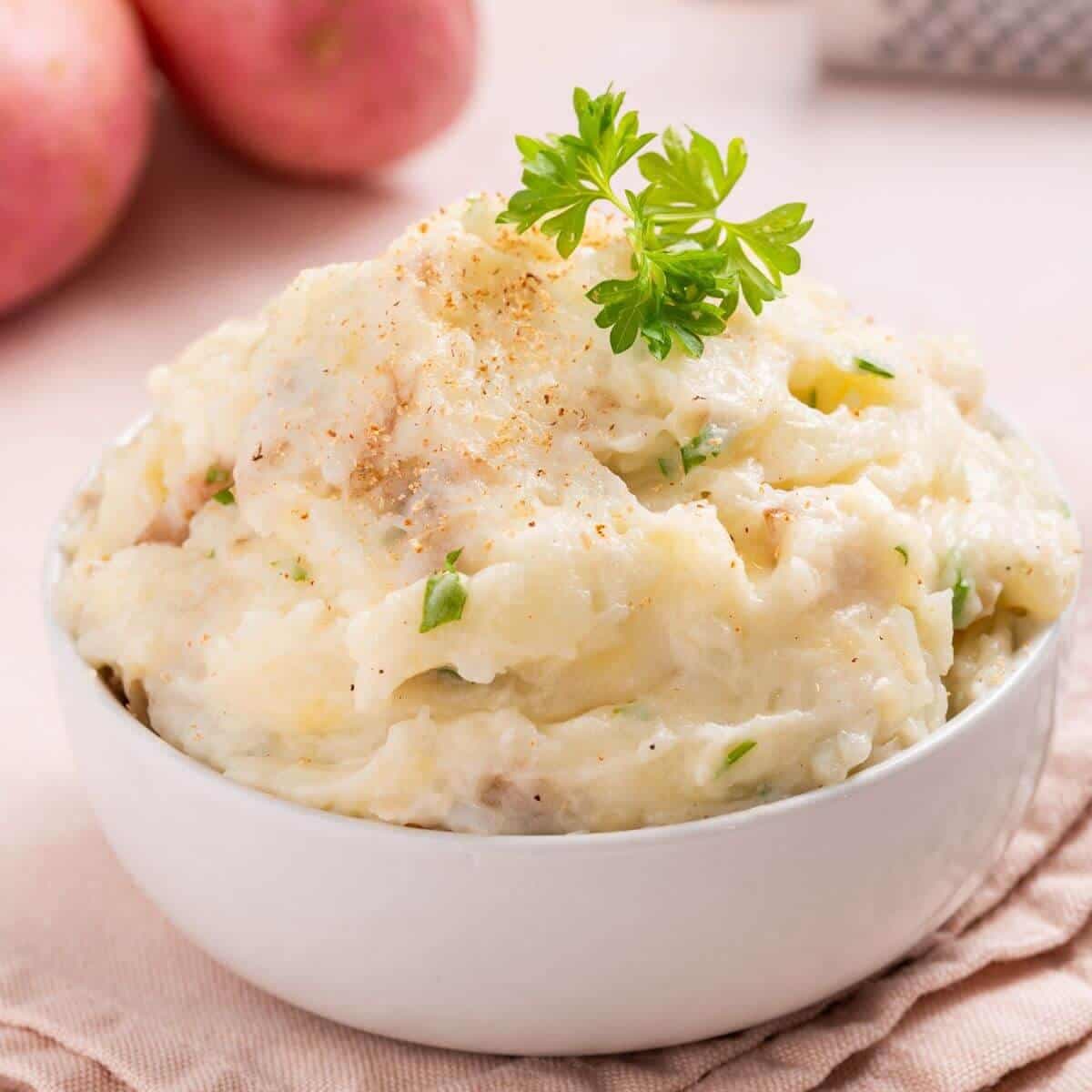 Garlic Mashed Potatoes with Red Skin Punchfork