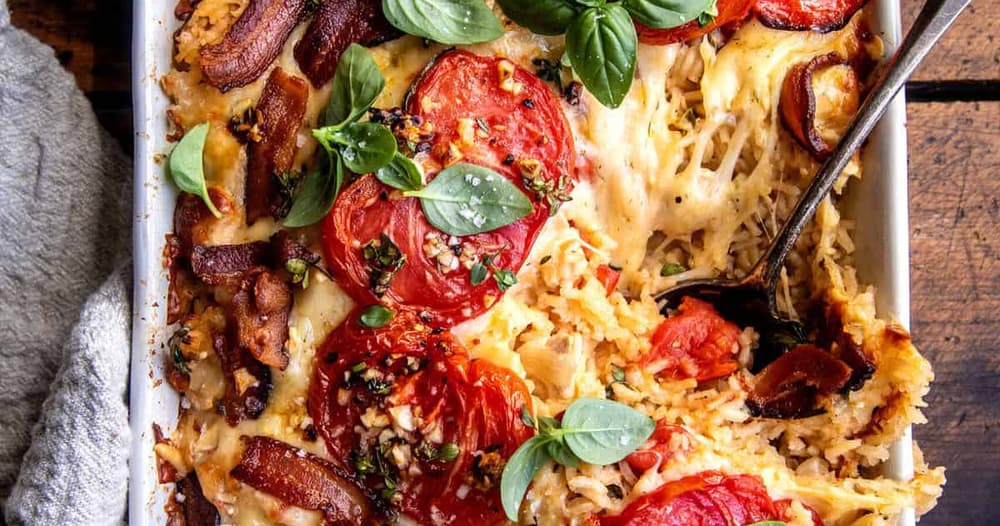 Tomato Cheddar Chicken and Rice Bake Punchfork