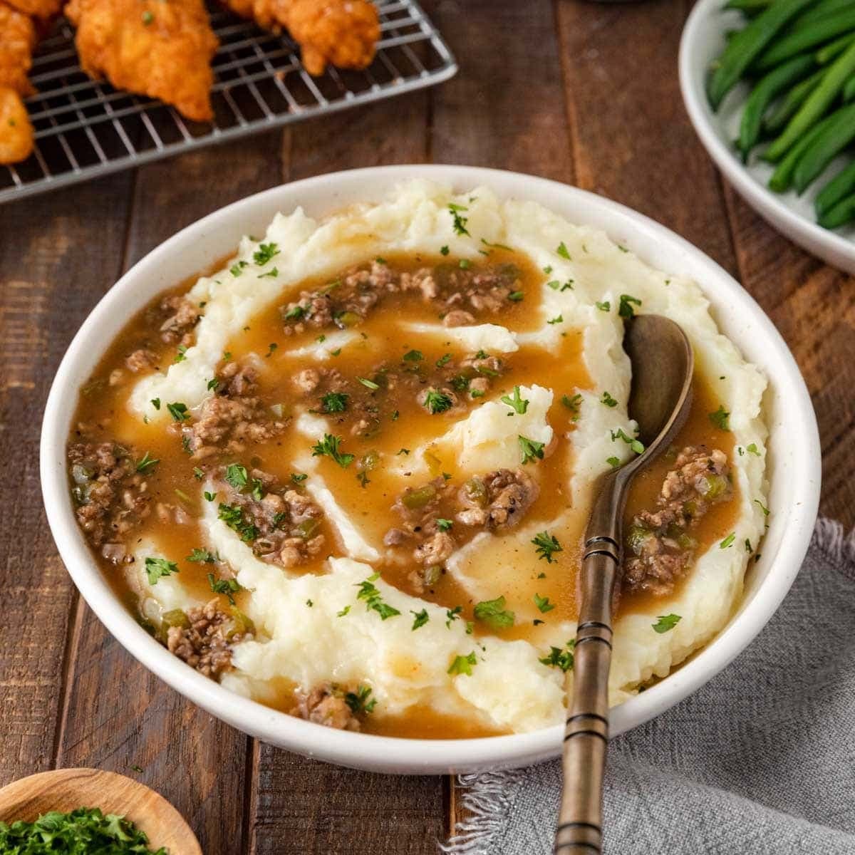 Popeye's Mashed Potatoes and Cajun Gravy Punchfork