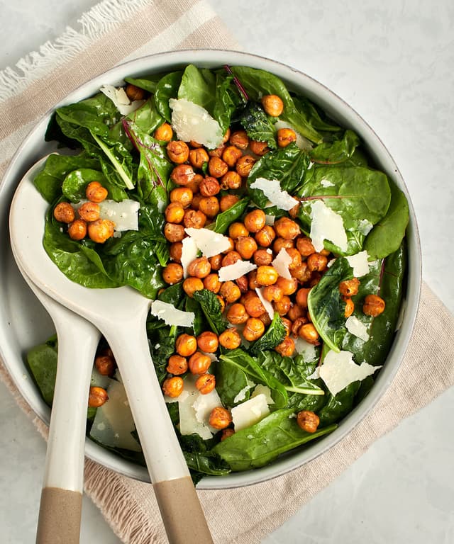Crispy Chickpea Power Greens Salad Punchfork
