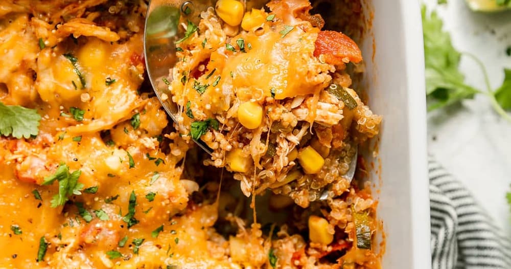 Chipotle Quinoa Casserole with Chicken Punchfork
