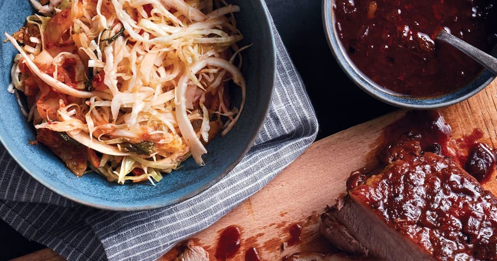 Instant Pot Korean ChileBraised Brisket + Kimchi Coleslaw Punchfork