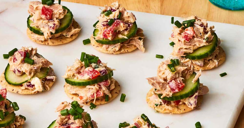 Smoked Tuna Spread Canapés Punchfork