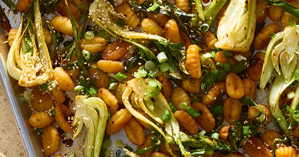 SheetPan Gnocchi with Chili Crisp & Baby Bok Choy From Hetty McKinnon