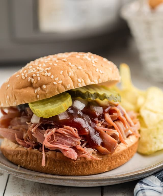 Slow Cooker Pulled Ham Punchfork