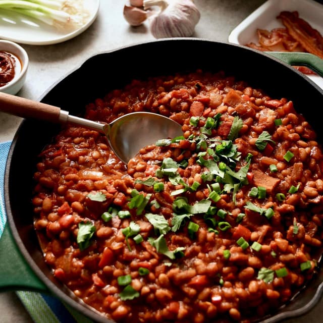 saucy-stovetop-bacon-beans-punchfork