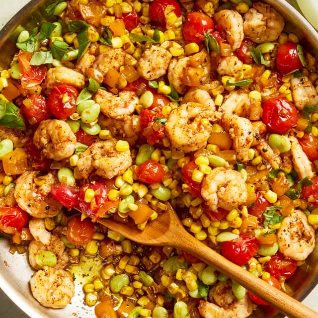 Shrimp Tomato Succotash Skillet Punchfork shrimp-tomato-succotash-skillet-punchfork