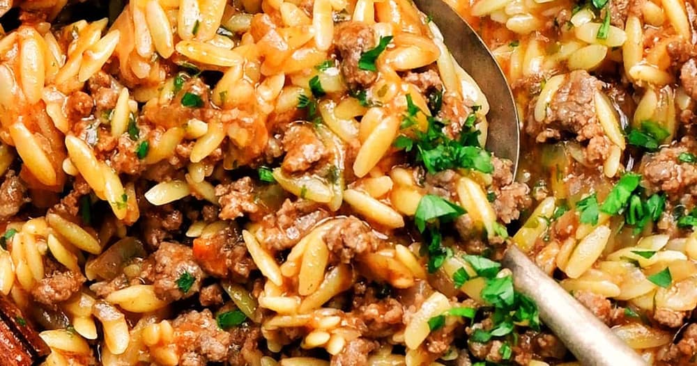 Ground Beef Orzo (Greek Manestra) Punchfork