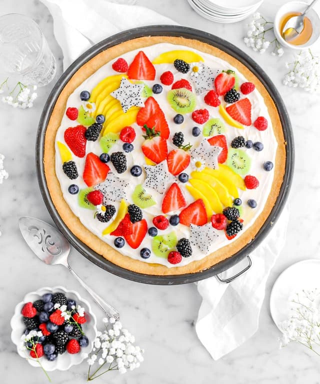 Easy Fruit Pizza with Sugar Cookie Crust Punchfork