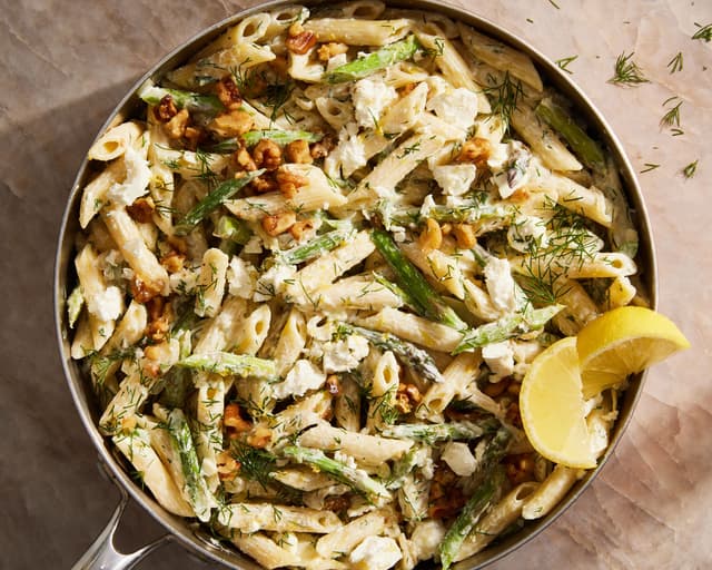 Creamy Feta-Lemon Penne with Asparagus | Punchfork Creamy Feta-Lemon Penne with Asparagus | Punchfork