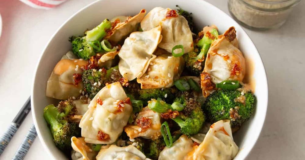 Air Fryer Potsticker and Broccoli Bowls (Trader Joe's) Punchfork