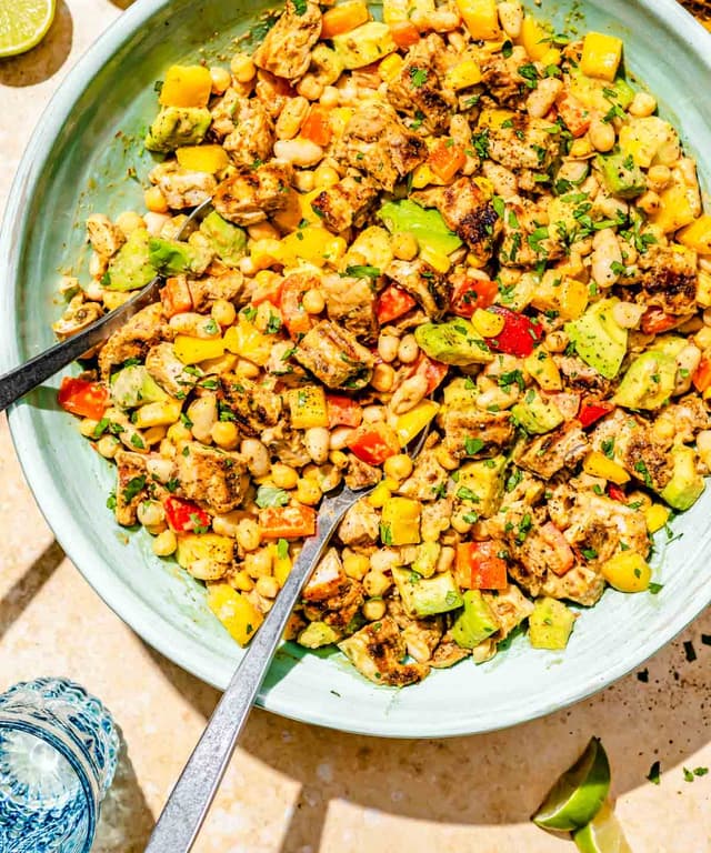 Chipotle Chicken Dense Bean Salad Punchfork