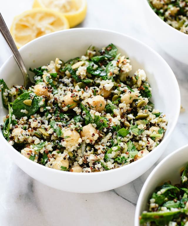 Herbed Quinoa & Chickpea Salad with LemonTahini Dressing Punchfork
