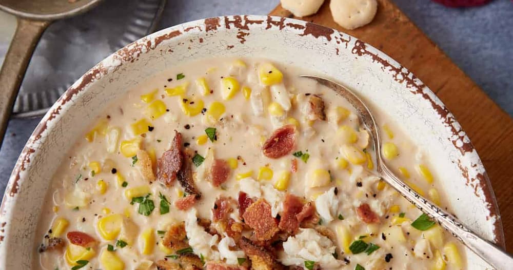 Creamy Corn and Crab Soup Punchfork
