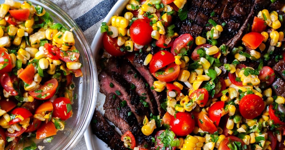 Smitten Corn Summer Steak with Corn and Tomatoes | Punchfork