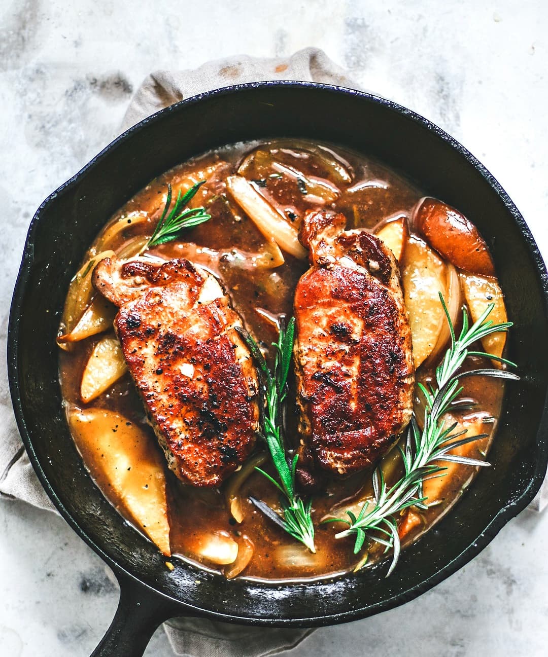 Cast Iron Pork Chops with Pears & Ginger Punchfork