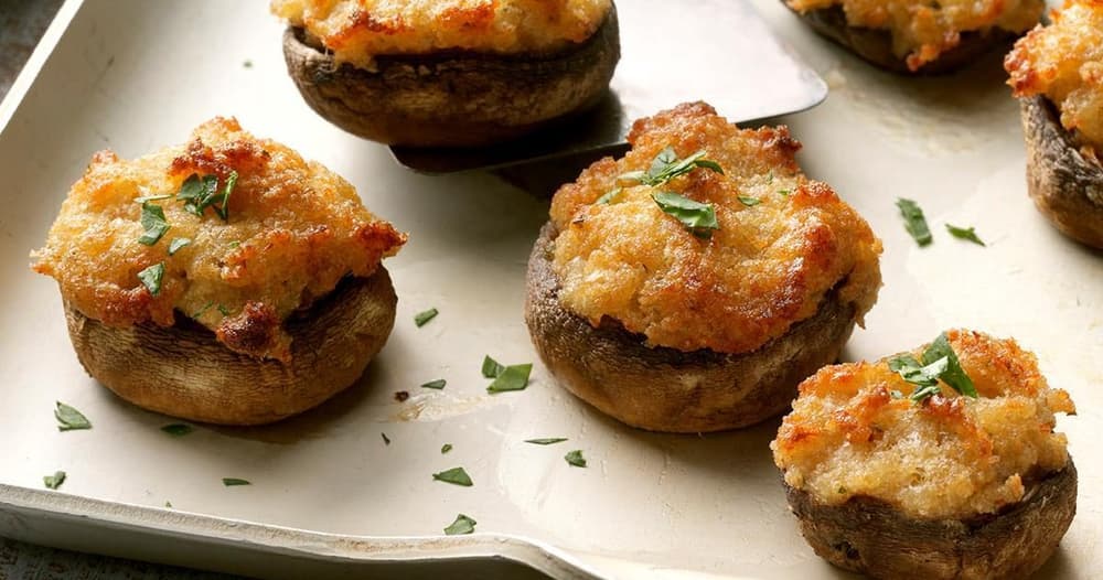 Stuffed Mushrooms with Crabmeat Punchfork