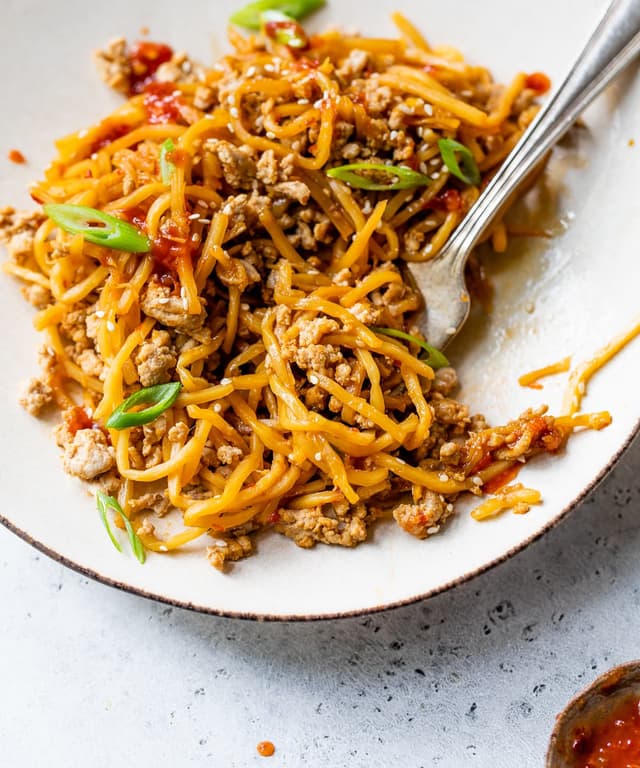 Spicy Hearts of Palm Noodles with Chicken Punchfork