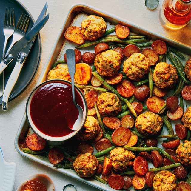 Turkey and Stuffing Meatballs Punchfork