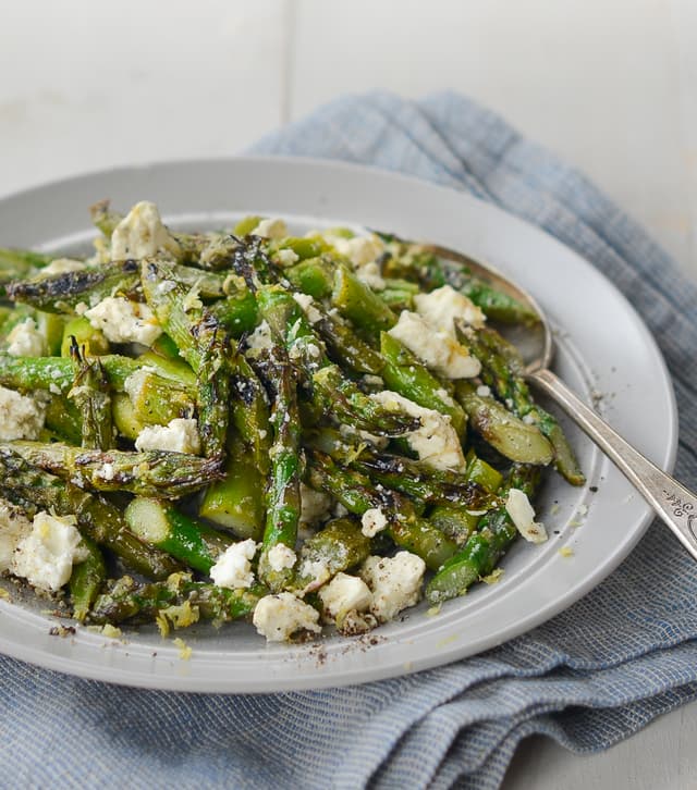 Grilled Asparagus Salad with Lemon & Feta Punchfork