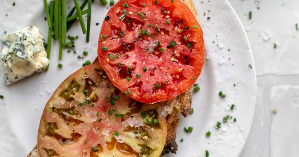 Tomato Toast with Blue Cheese Mayo