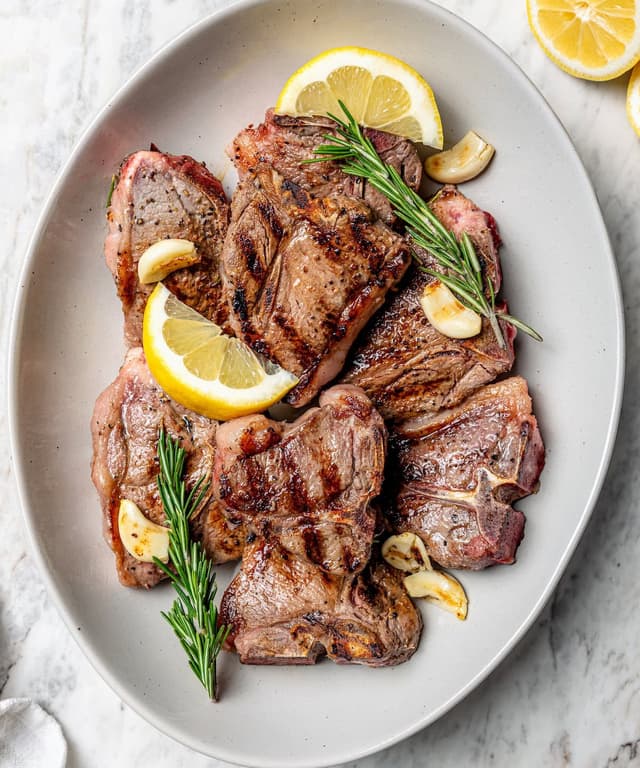 Grilled Lamb Chops with Lemon, Garlic and Rosemary | Punchfork