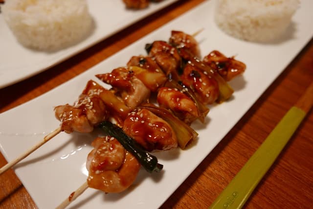 Japanese Style Chicken and Leek Skewers | Punchfork