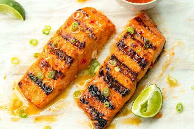 Sweet Chili Salmon with Cauliflower and Lime