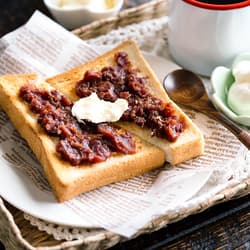 Ogura Toast (Japanese Red Bean Toast) | Punchfork