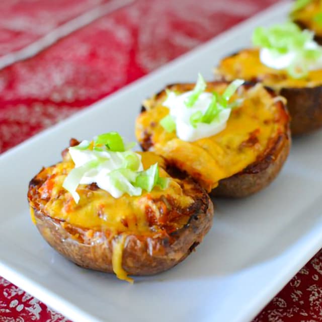 Air Fryer Potato Skins Twice Baked Yukon Gold Potatoes Chilli