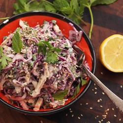 green veggie bowl with chicken & lemon tahini dressing Green Veggie Bowl with Chicken & Lemon-Tahini Dressing