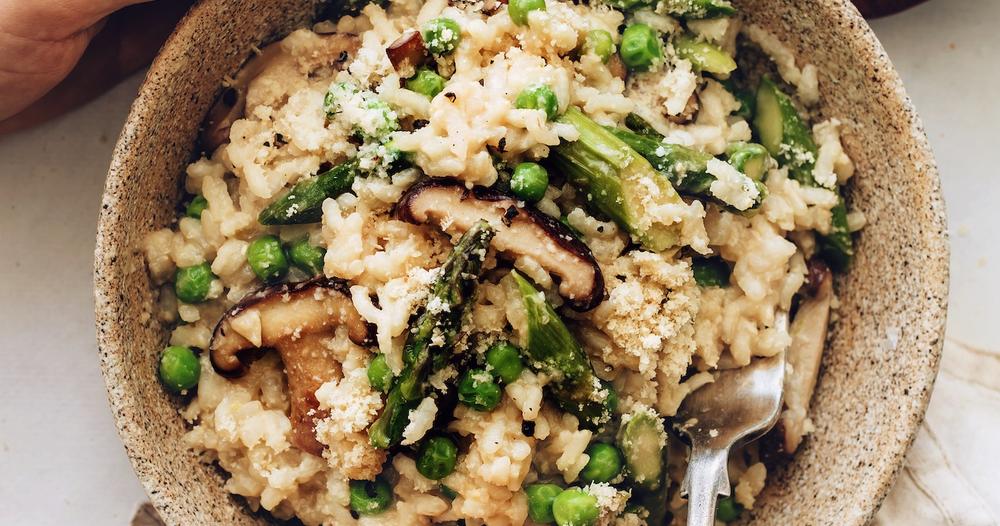 Vegan Risotto with Miso and Spring Vegetables | Punchfork