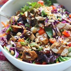 chinese chicken salad with red chile peanut dressing Chinese Chicken Salad with Red Chile Peanut Dressing