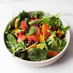 pomegranate and pear green salad with ginger dressing Pear and Pomegranate Salad