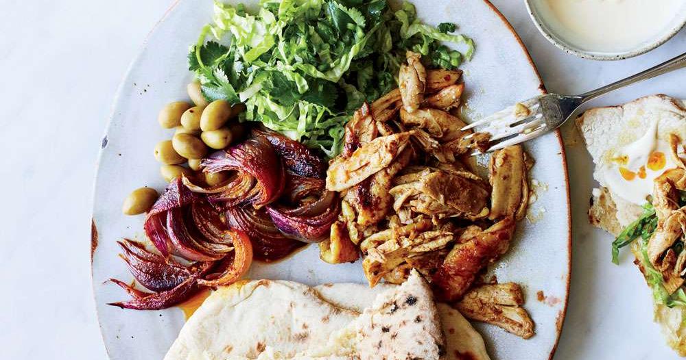 Chicken Shawarma with Shredded Lettuce Salad | Punchfork