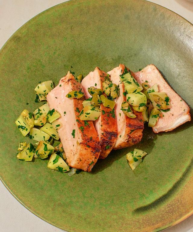 Pork Chops with Broccoli Salsa Verde | Punchfork