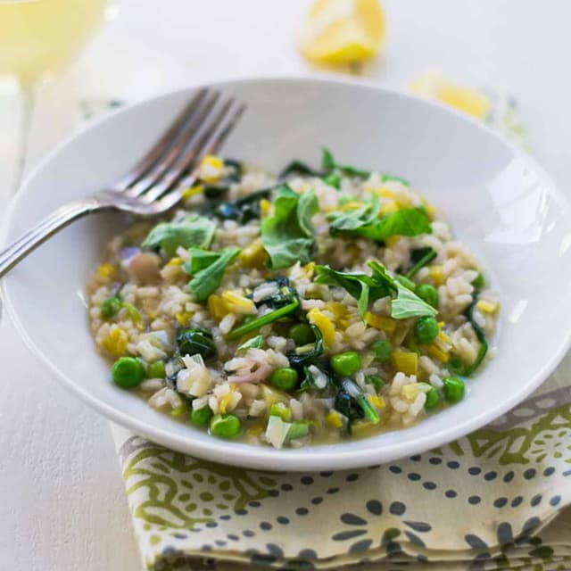 Rollgerste Risotto Creamy Spinach Risotto with Parmesan | Punchfork