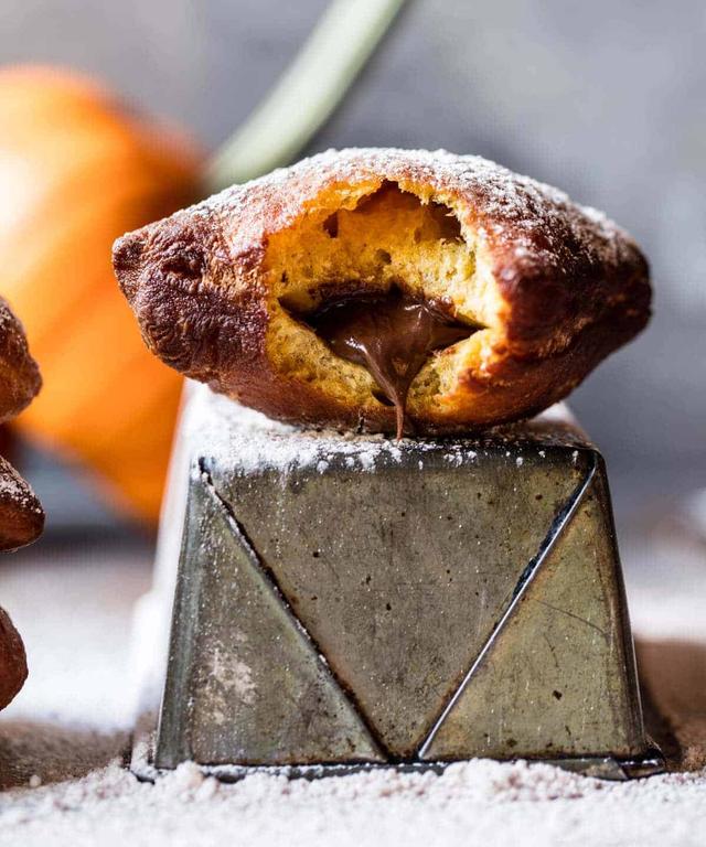 Nutella Stuffed Pumpkin Beignets | Punchfork