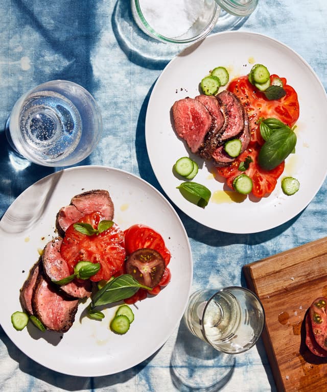 Cold Beef Tenderloin with Tomatoes and Cucumbers | Punchfork