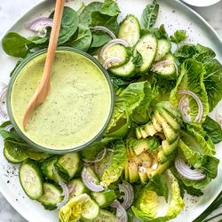 Avocado and Grilled Corn Salad with Green Goddess Dressing | Punchfork