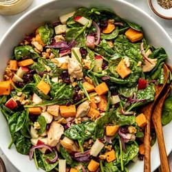 fall chopped salad with maple tahini dressing Women's Maeve Midi Dress | Merlot Plaid
