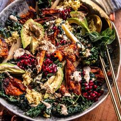 half baked harvest christmas salad with honey mustard dressing ingredients Winter Pomegranate Salad with Maple Candied Walnuts