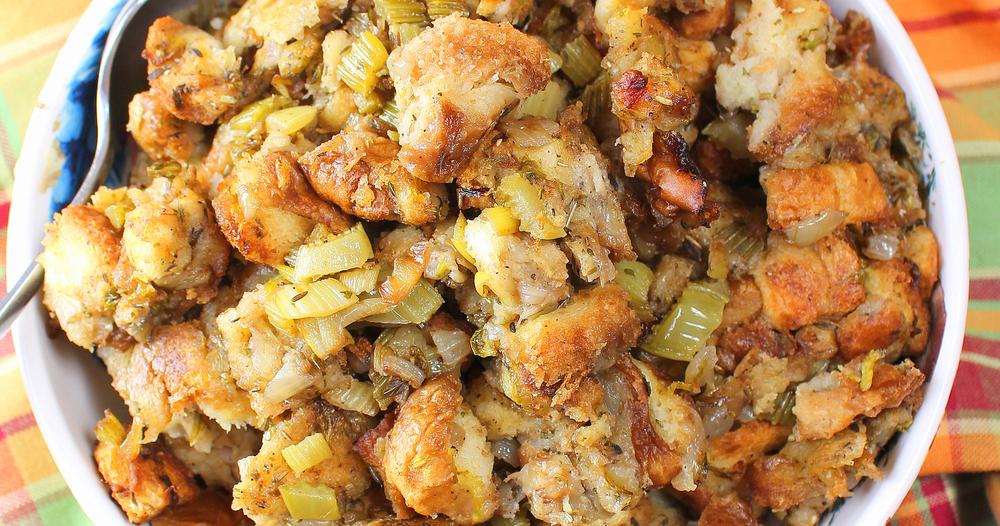 Old-Fashioned Bread and Celery Dressing or Stuffing