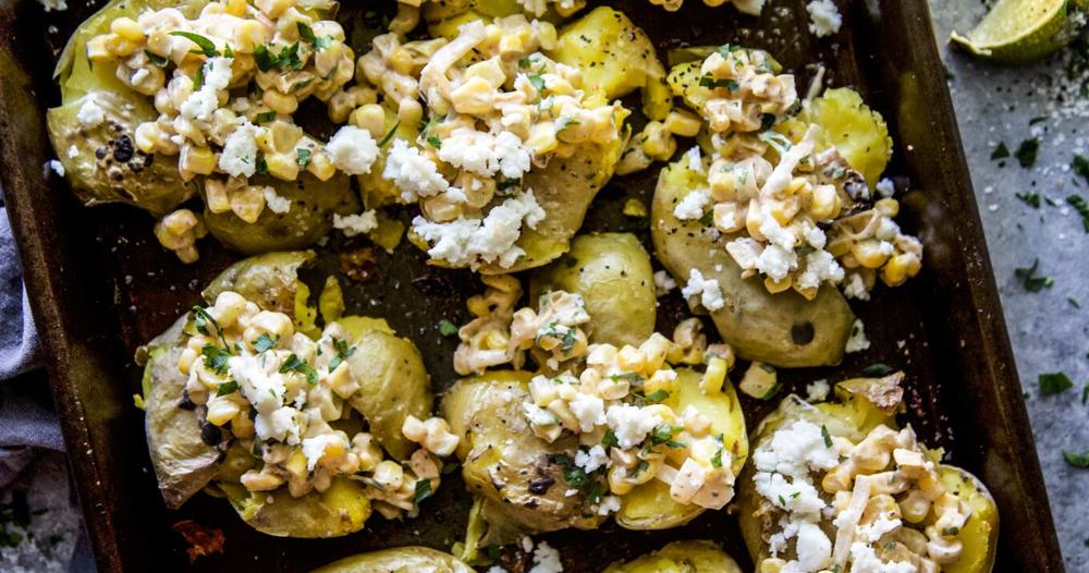 Mexican Street Corn Smashed Potatoes | Punchfork
