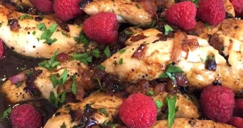 Wine Raspberry Chicken Raspberry Chicken with Toasted Almonds | Punchfork