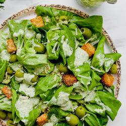 Bibb Salad with Basil Green Goddess Dressing | Punchfork